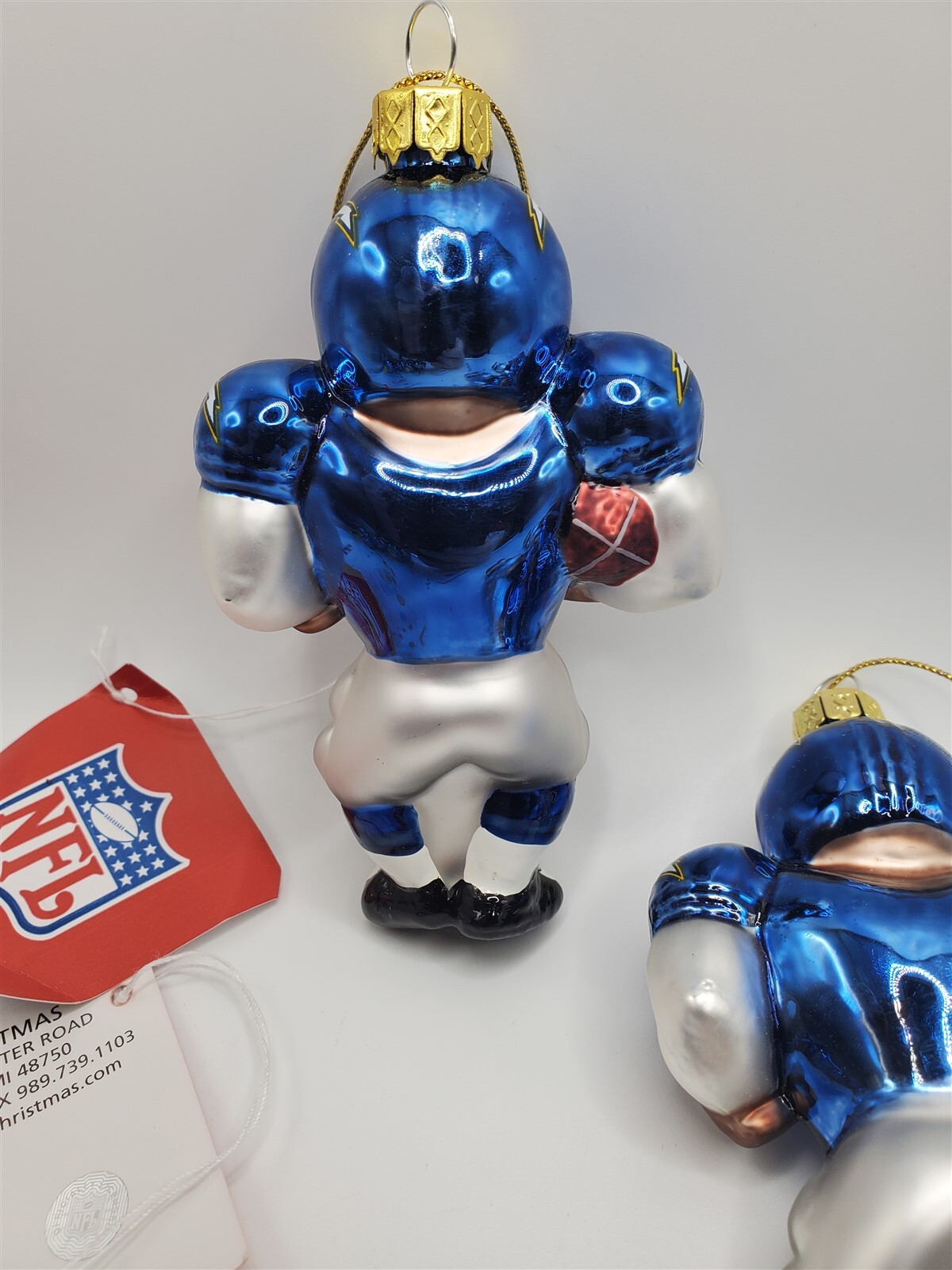 SC Sports NFL 5″ Acrylic Glass Football Player Ornament x5 San Diego Chargers