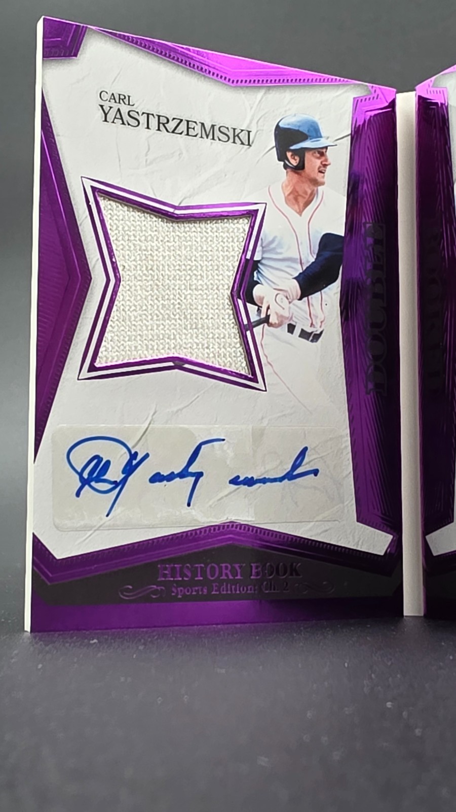 🔥 2025 Leaf History Book YAZ/ORTIZ Dual AUTO #1/8 PURPLE SSP 💎 Red Sox LEGENDS