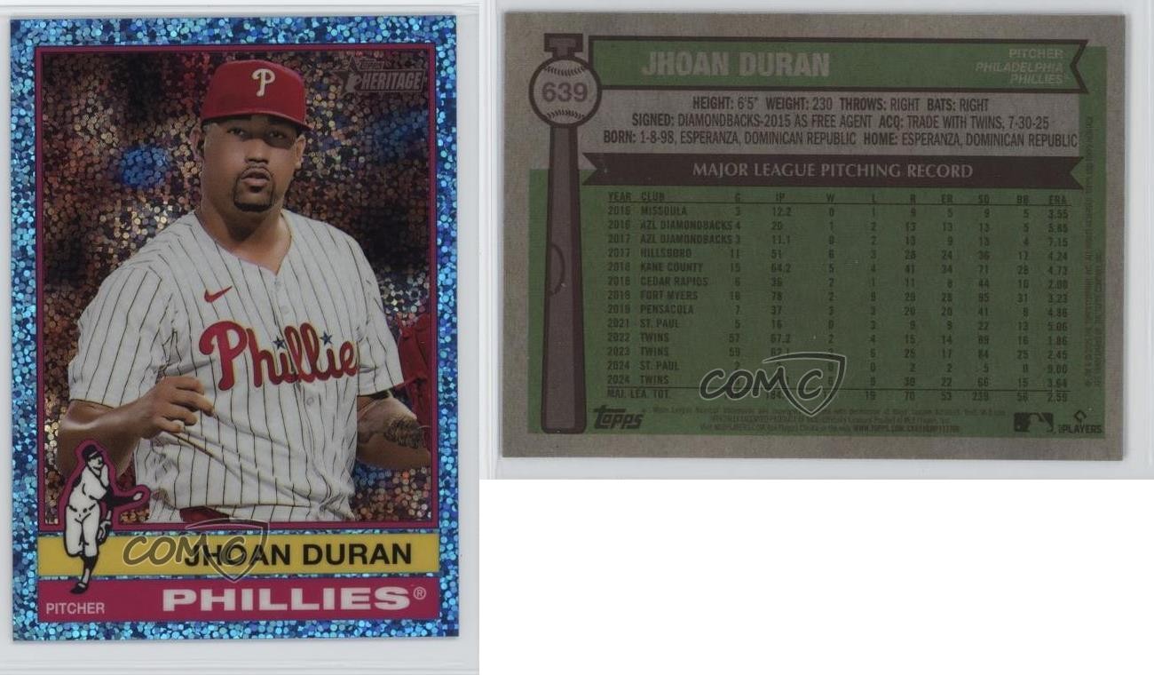2025 Topps Heritage High Number Chrome Light Blue Sparkle Jhoan Duran #639 14dq