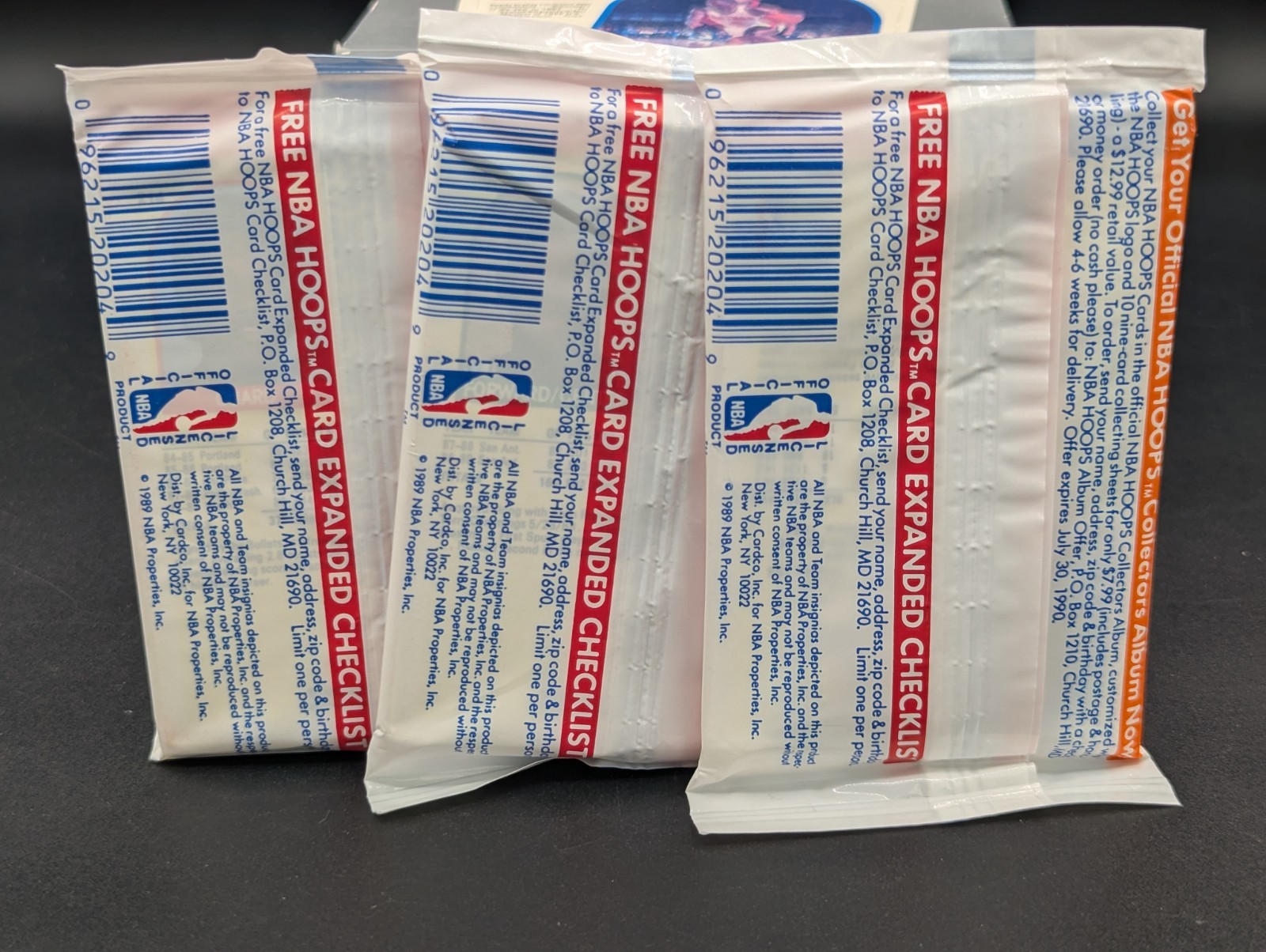 1989-90 NBA Hoops Basketball Cards Packs – (Lot of 3 wax packs)