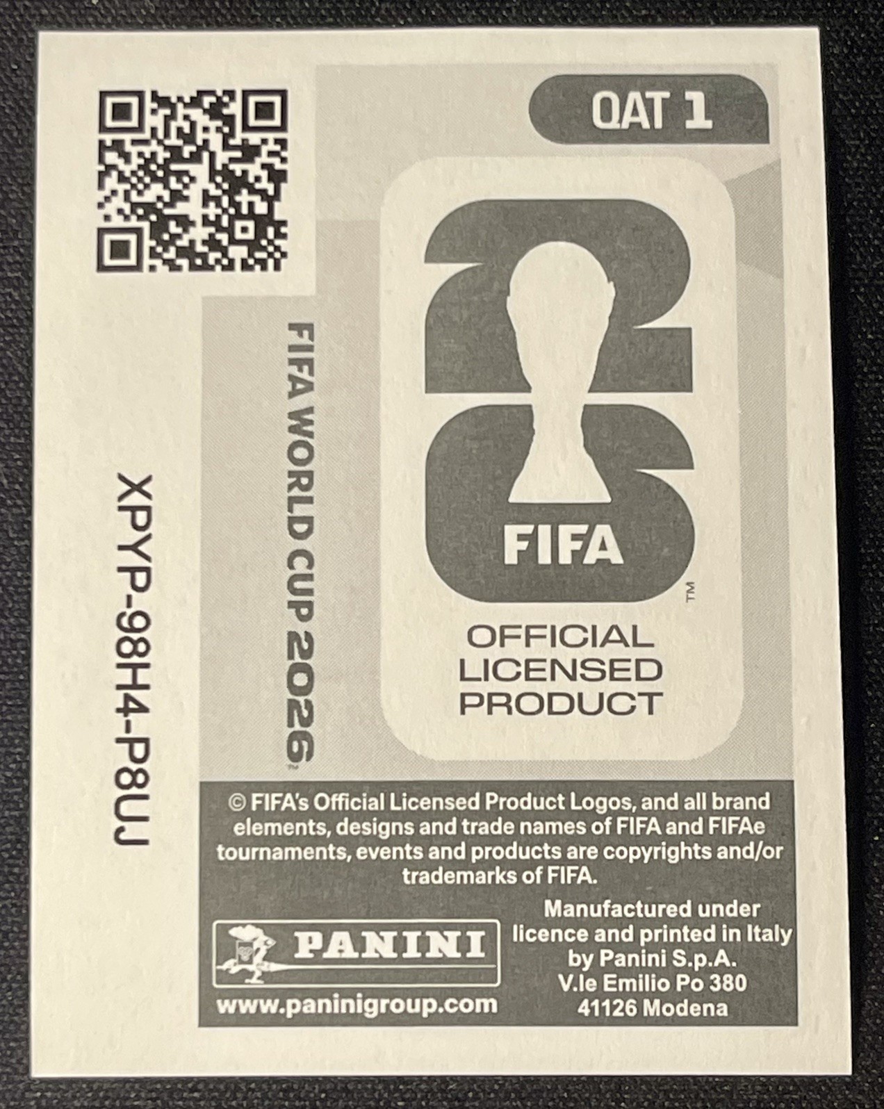 2026 Panini World Cup Sticker QAT1 QATAR 🇶🇦