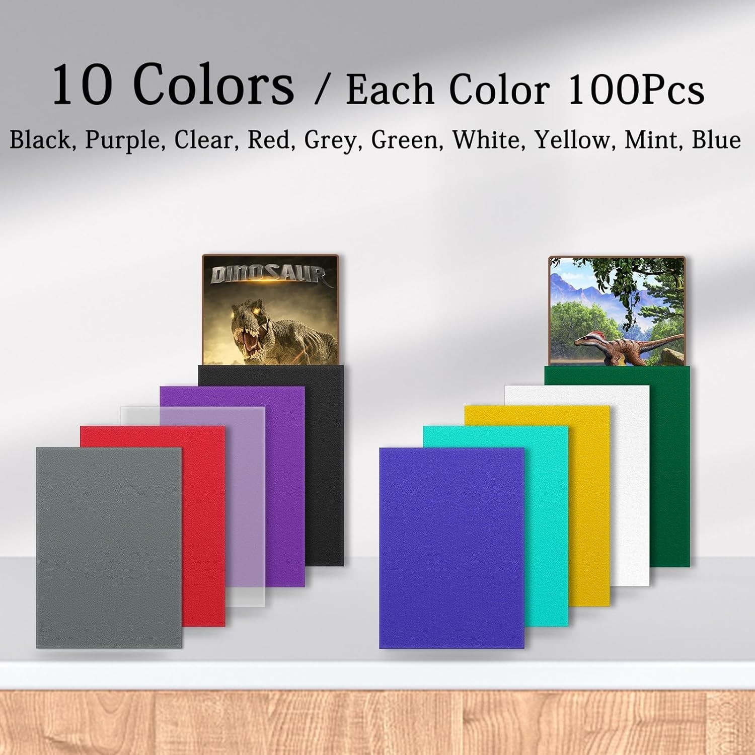 1000Pcs Trading Card Sleeves – 10 Colors Variety#