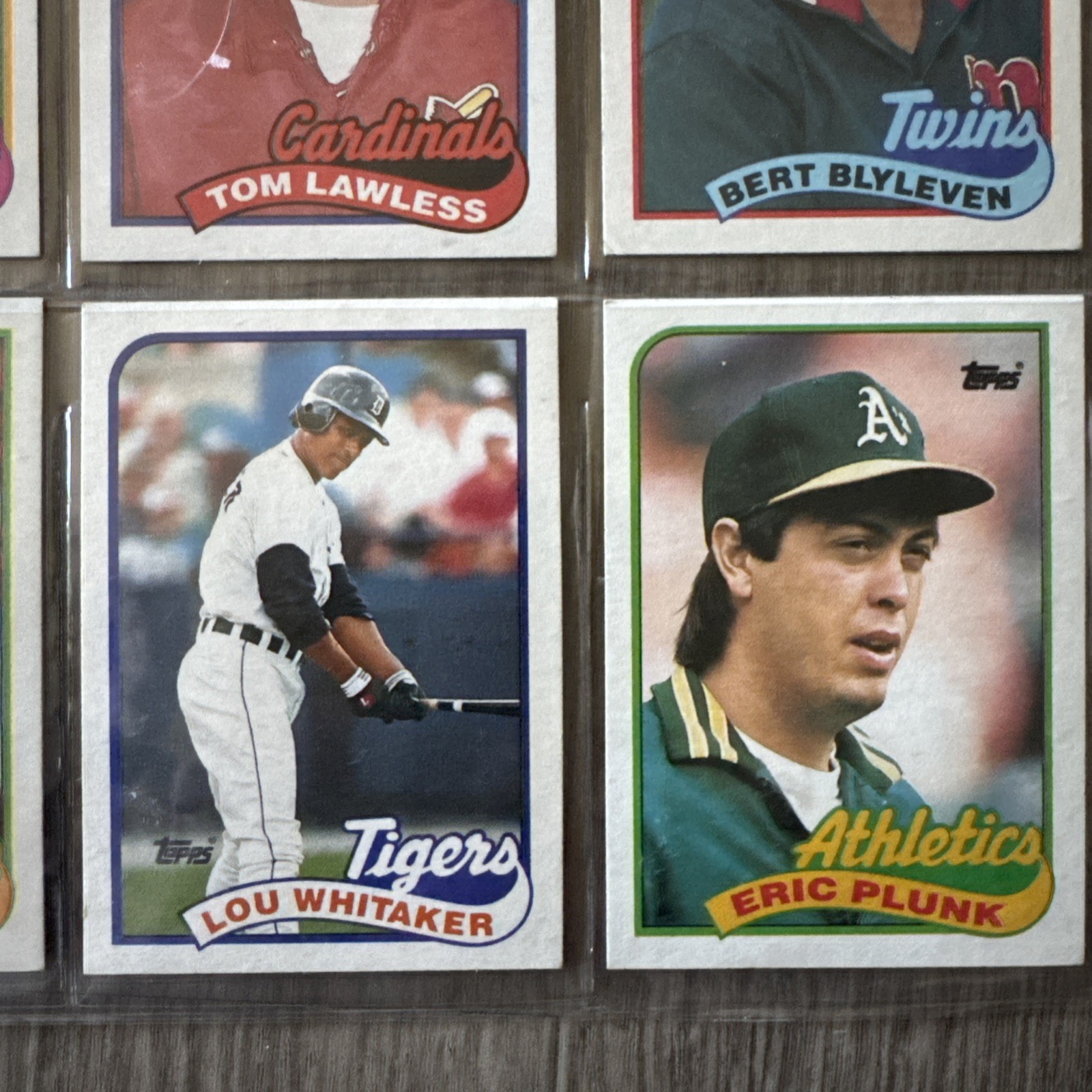 9 Baseball Trading Cards In Sleeve Featuring Mark McGwire And Lou Whitaker