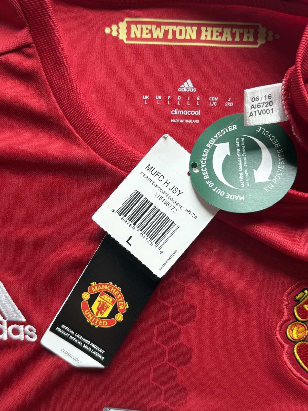 2016/17 Manchester United Home Jersey #9 Ibrahimovic Large adidas Premier League