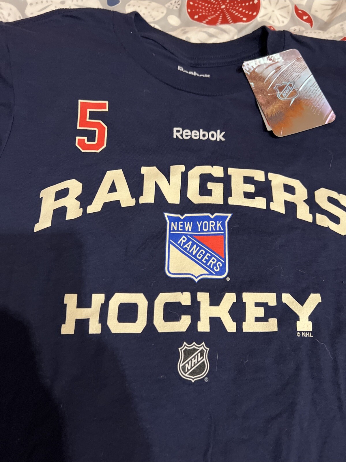 NWT Dan Girardi New York Rangers T-Shirt 2014 Stanley Cup Finals Reebok Small S
