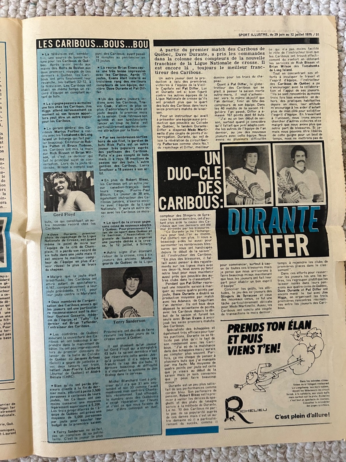 Rare 1974/1975 National Lacrosse League Memorabillia