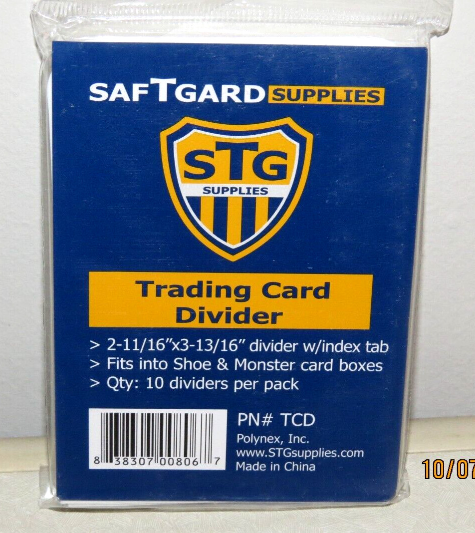 Lot of 8 SafTgard Supplies STG Trading Card Divider Packs of 10 (80 Total)