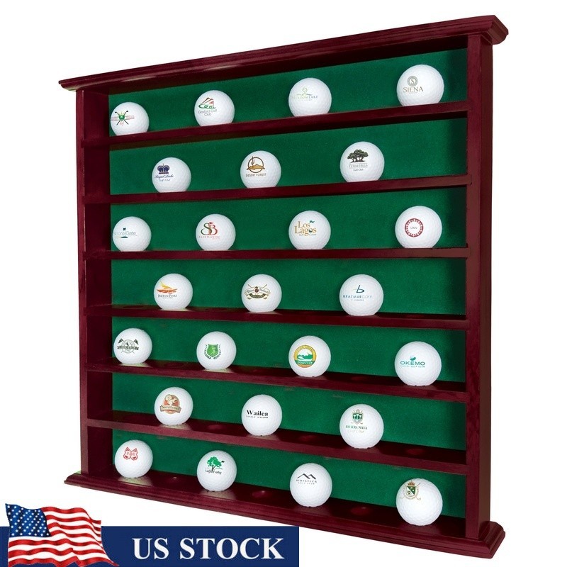 Golf Ball Display Case Holds 49 Balls Wall Mount/Tabletop Gift Golfers New