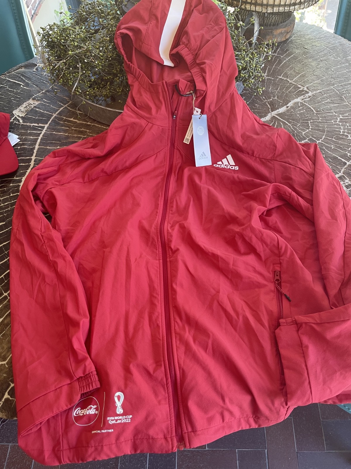 Adidas Original Mens Full Zip Jacket FIFA World Cup 2022 +Hat etc Coke New! NWT