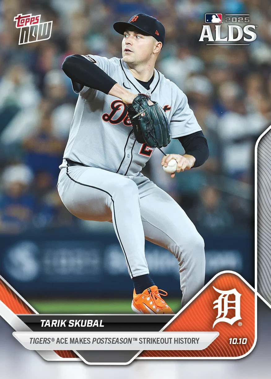 2025 Topps Now Card 851 Tarik Skubal Post Season SO History -25 Cents Shipping!
