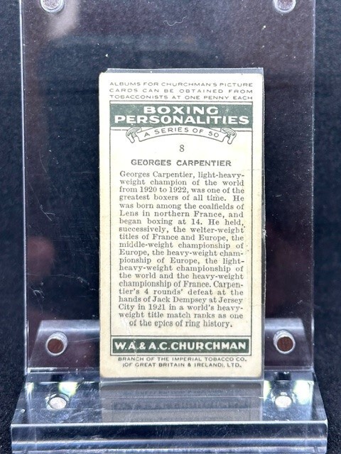 1938 The Imperial Tobacco Co. Boxing Personalities Boxer Georges Carpentier Cd#8