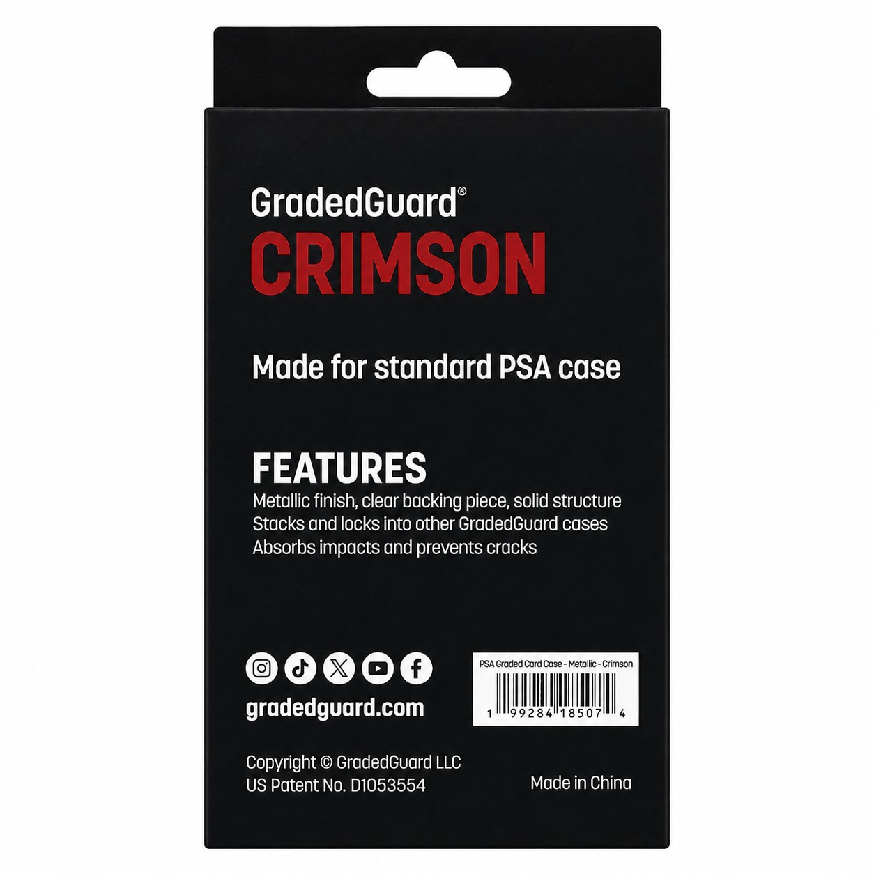 (1) Crimson Metallic GradedGuard PSA Graded Card Case Guard Protector Stackable
