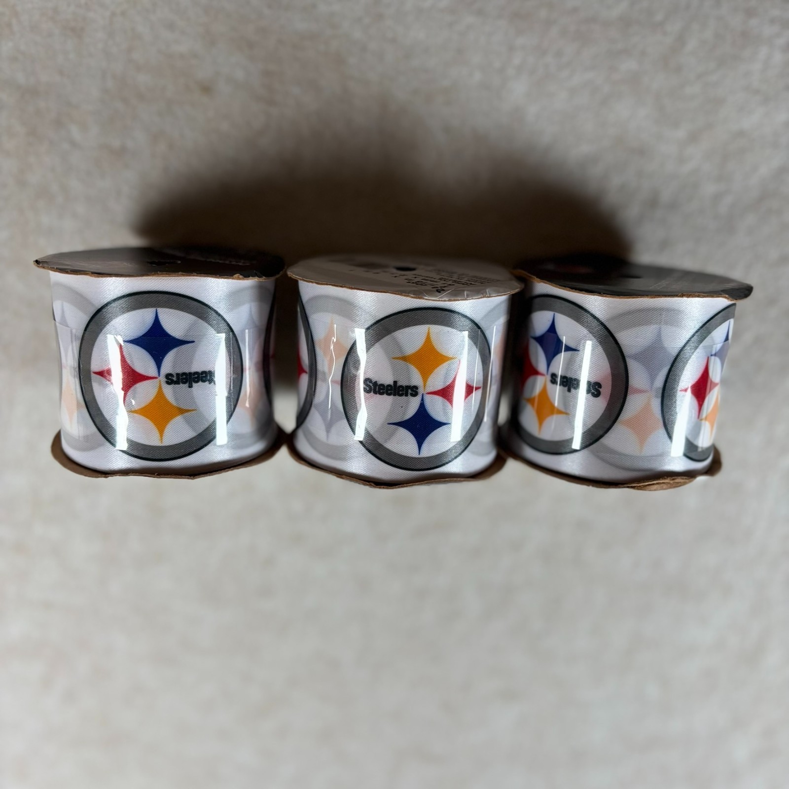 Pittsburgh Steelers NFL Ribbon Lot 3 Rolls 2 7/16” x 9ft Craft Decor