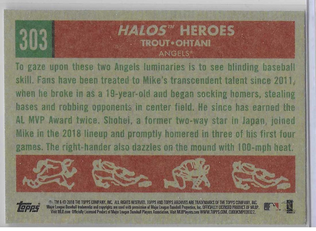 2018 TOPPS – SHOHEI OHTANI / MIKE TROUT – HALOS HEROES