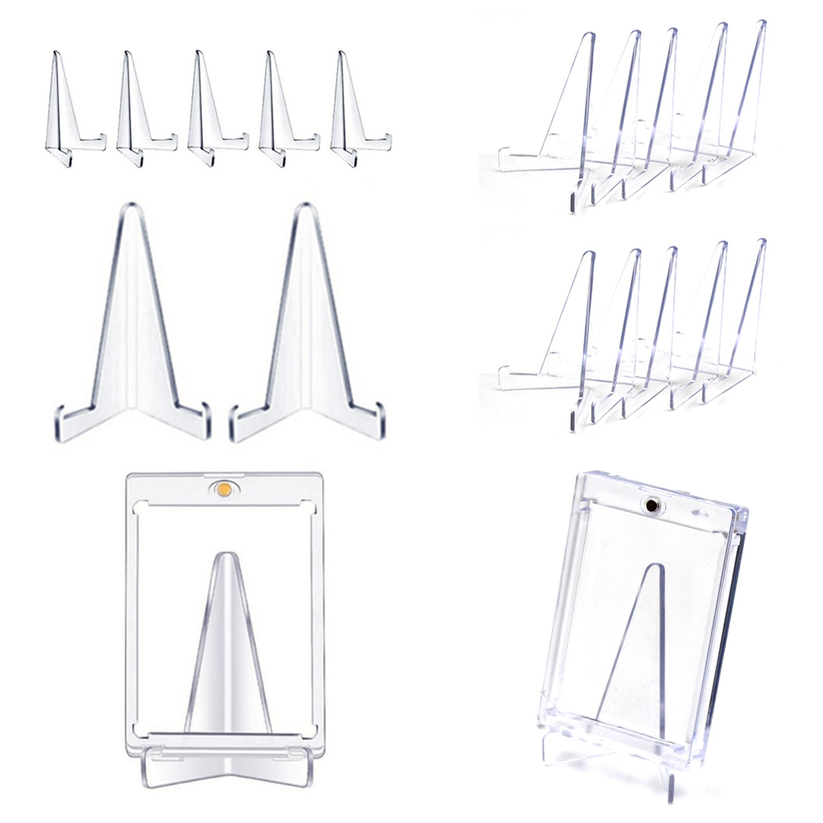 10-50PCS Clear Acrylic Trading Card Stands for Coins Sports Cards Display Holder