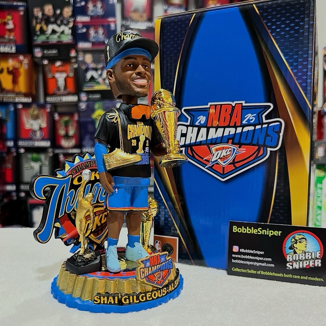 SHAI GILGEOUS-ALEXANDER Oklahoma City Thunder 2025 Triple Trophy NBA Bobblehead