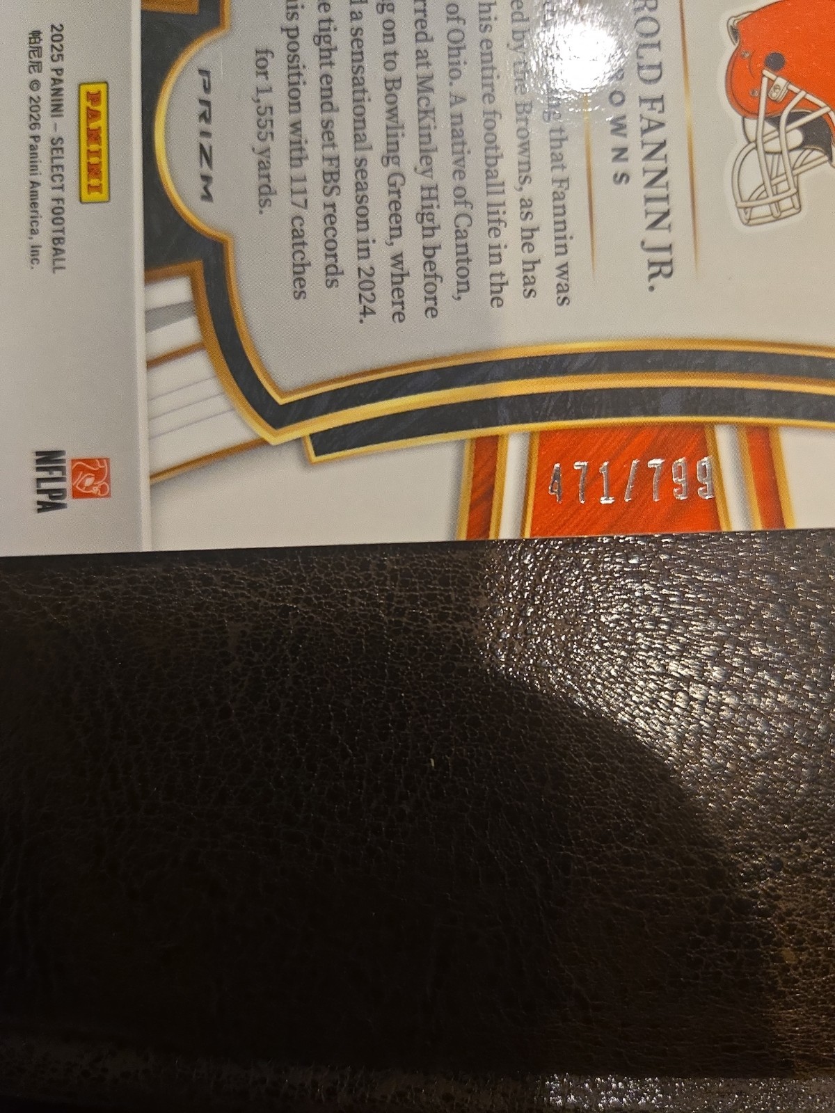 2025 Panini Select – Premier Level Harold Fannin Jr. #155 White Shock Prizm /799