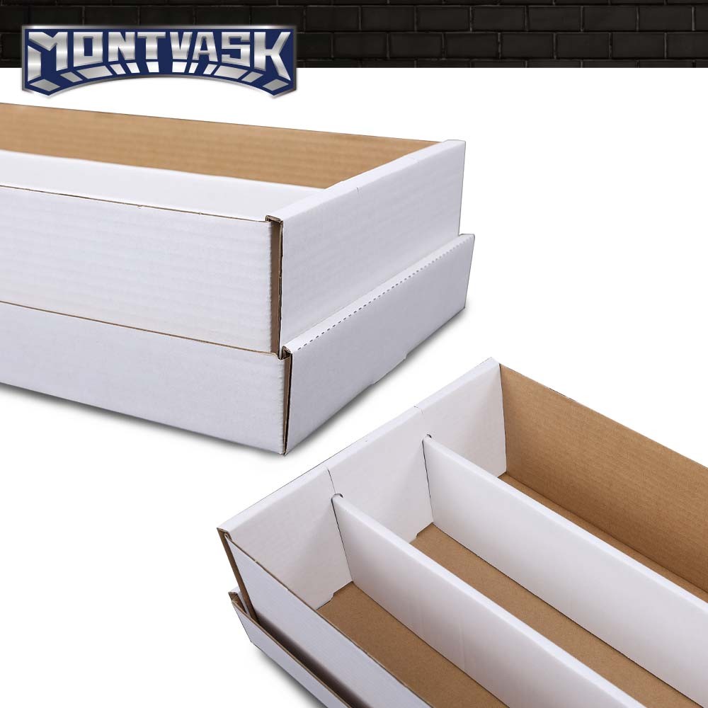 2Pcs 3000 Count Super Shoe Cardboard Trading/Gaming Card Storage Boxes NEW