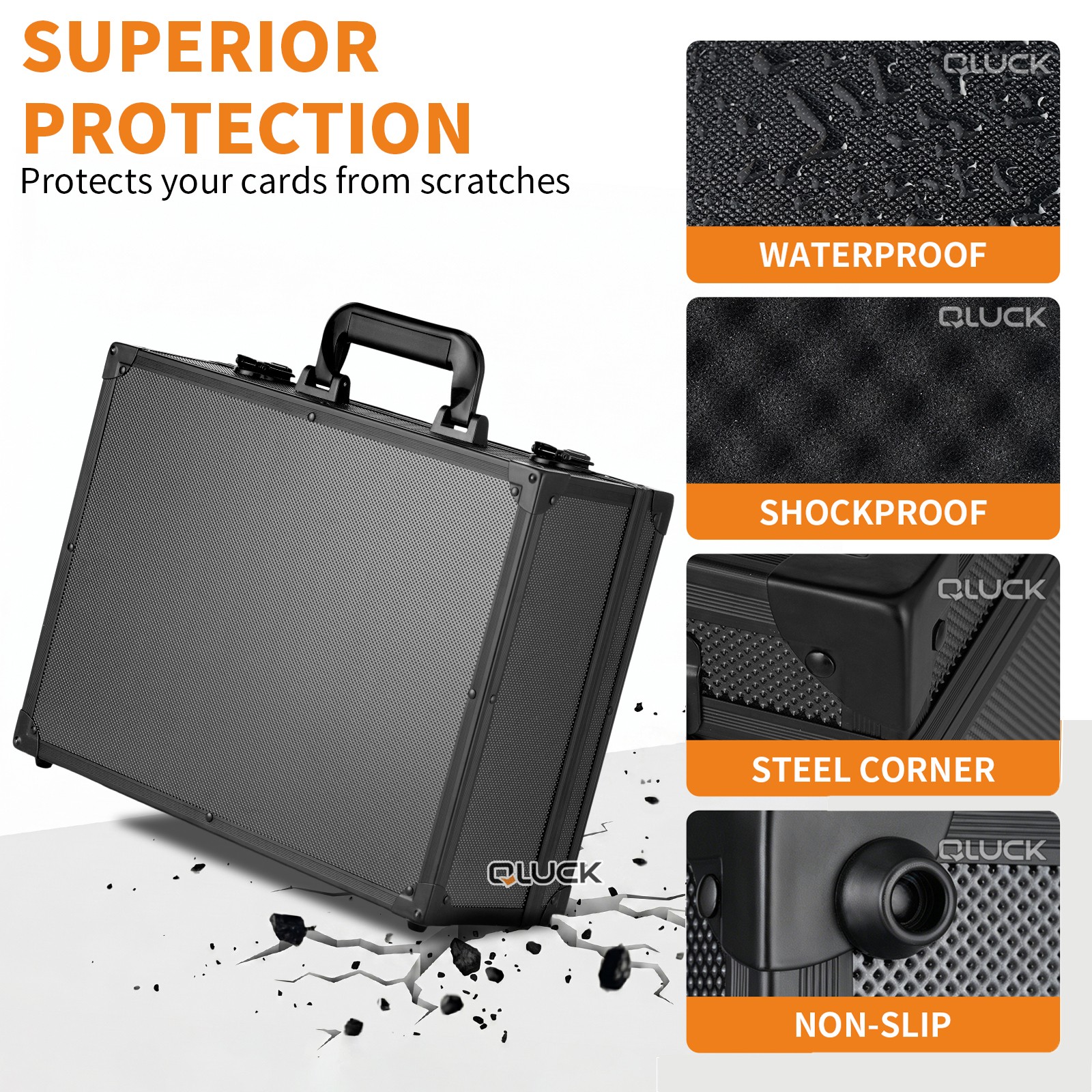 XL Toploader Graded Card Storage Box 4 Slots Sports Card Holder Case Key Lock