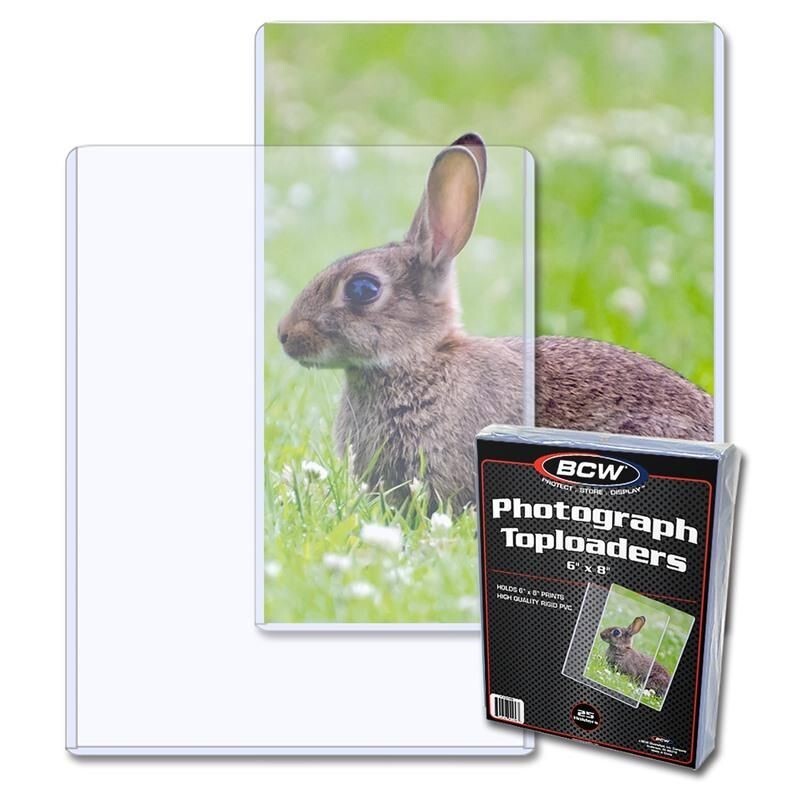 BCW Topload Holders Photo or Postcard 6×8 25 Rigid Sleeves Long Term Storage NEW