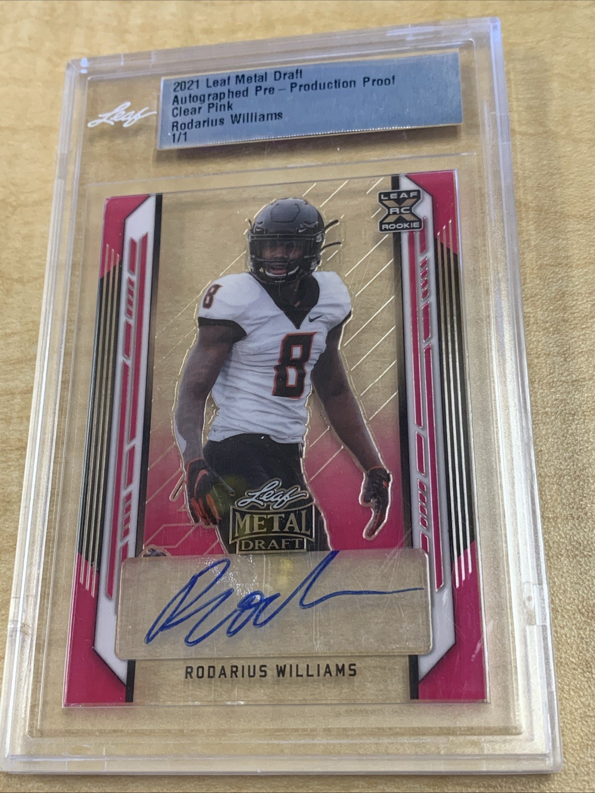 1/1, 2021 Leaf Metal Draft XRC, Pre Production Proof Rodarius Williams Auto 1/1