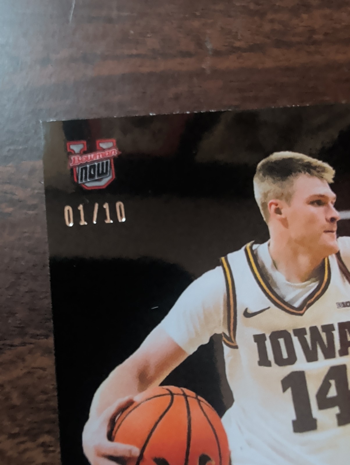 Bennett Stirtz /10 500th Assist Iowa 2025-26 Bowman U NOW Basketball #40 Black