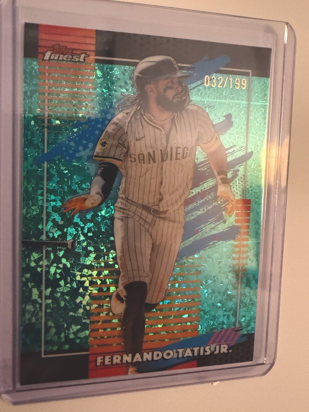 2026 Topps Finest #157 – Fernando Tatis Jr. – Aqua Mini-Diamond Uncommon #/199