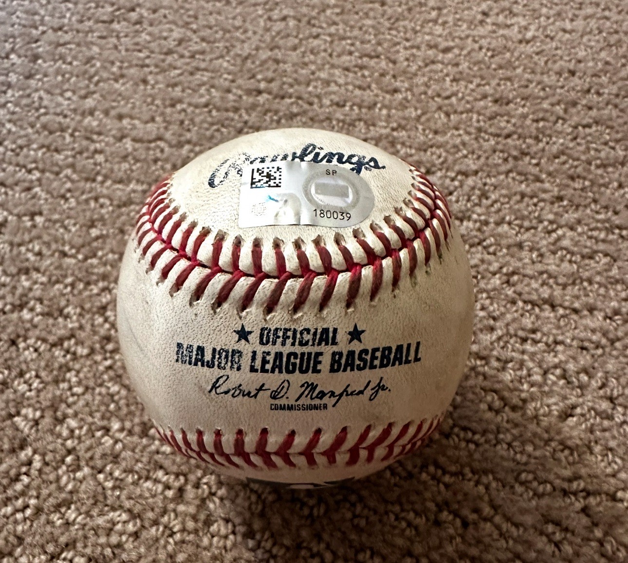 Paul Skenes Game Used Ball 1 LEFT 4/1/26, He Won, Used 2 pitches Curve & Sinker