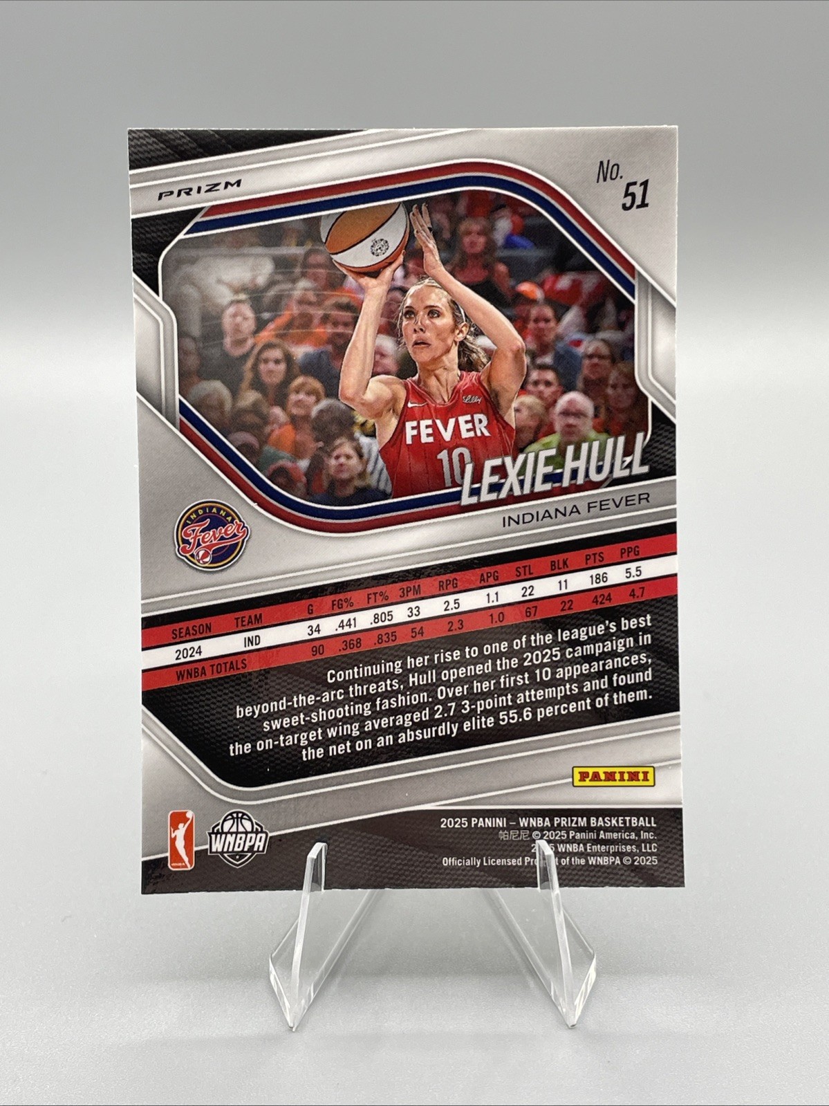 2025 WNBA Panini Prizm Lexie Hull White Seismic Prizm #51 Indianapolis Fever