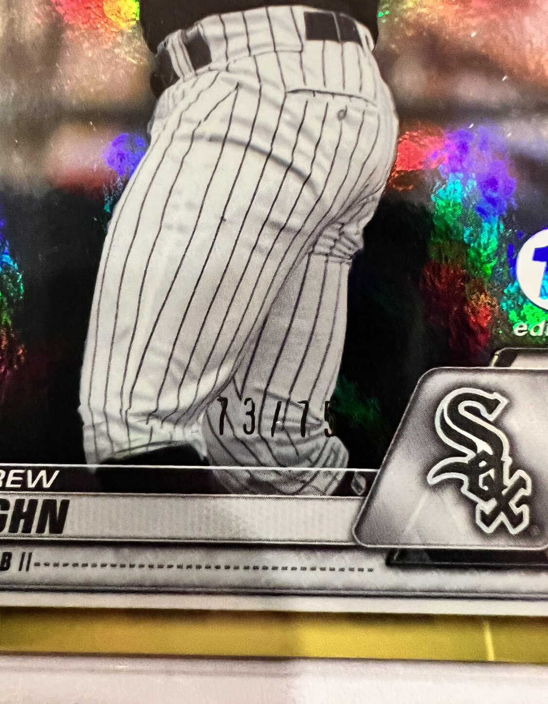 2020 Bowman Draft 1st Edition Andrew Vaughn #BD-153 Yellow Foil /75 White Sox