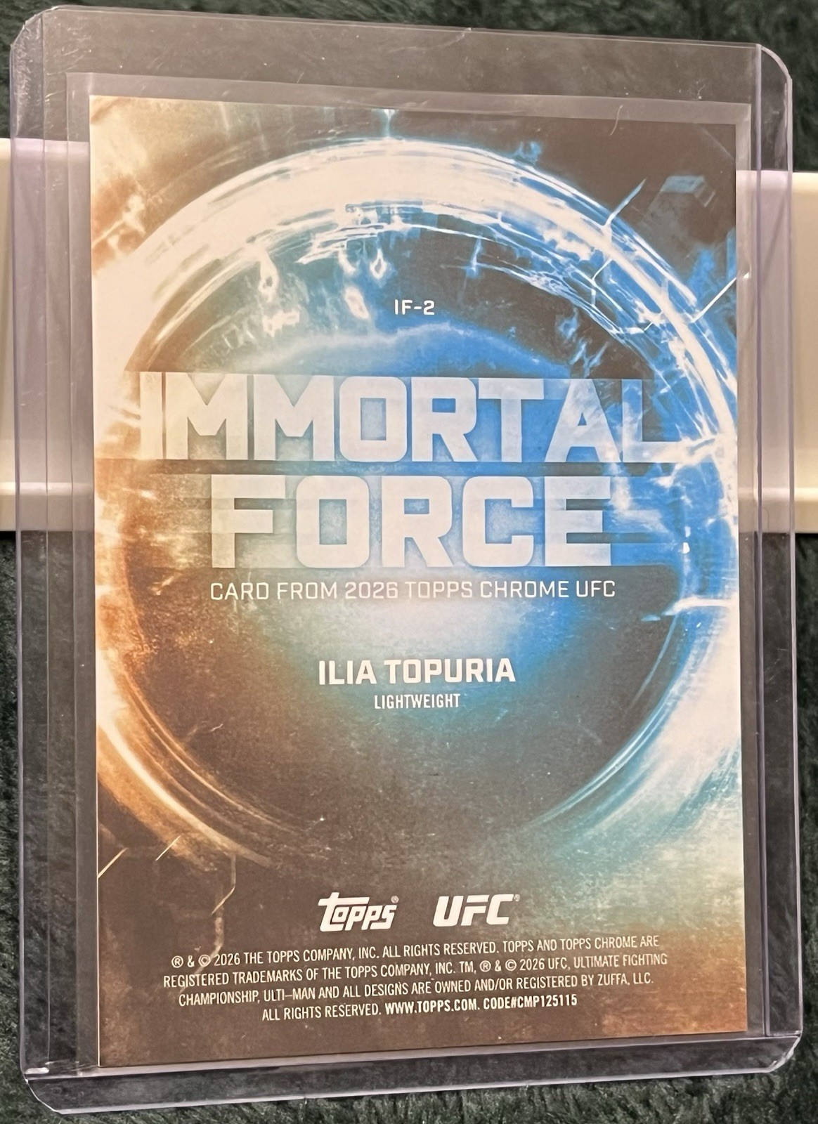 2026 Topps Chrome UFC #IF-2 Ilia Topuria Immortal Force Short Print SP Case Hit