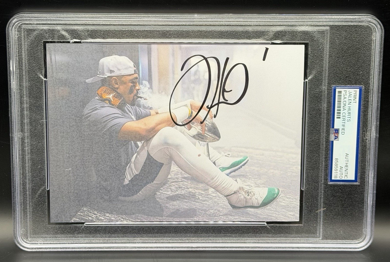 Jalen Hurts Signed 5×7 Photo Print PSA/DNA Encap Philadelphia Eagles SB MVP #1