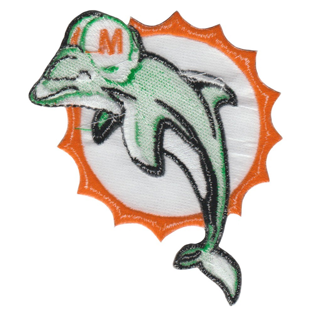 10 pcs Miami Dolphins Football Logo Size 3.5 in x 4.5 in Sew Iron On Patches