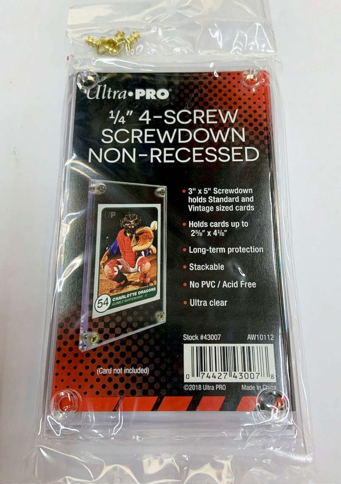 Ultra Pro 4 Screw-down Non-Recessed Trading Card Holder Case Sports Gaming 3×5
