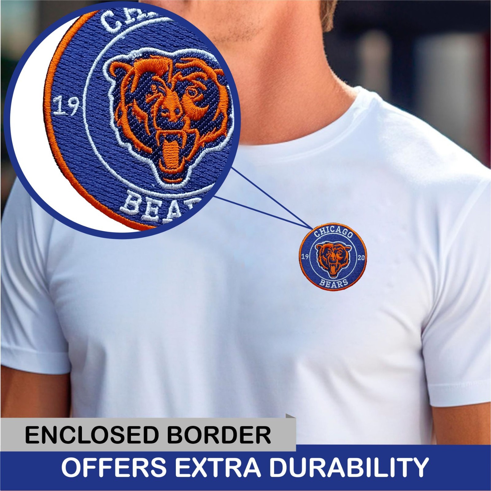 Chicago Bears NFL Team Logo Iron On Patch – Sew Patch – Embroidered Patch
