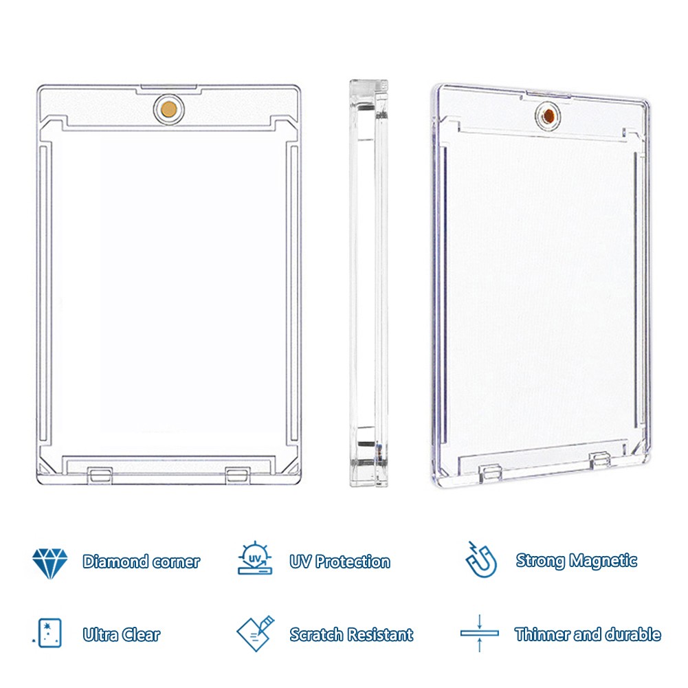 5-50X Magnetic Trading Card Holder for Baseball Cards 360PT Hard Case Protector