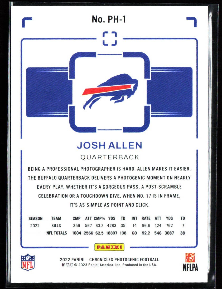 2022 Panini Chronicles – Photogenic Josh Allen #PH-1 Red /199