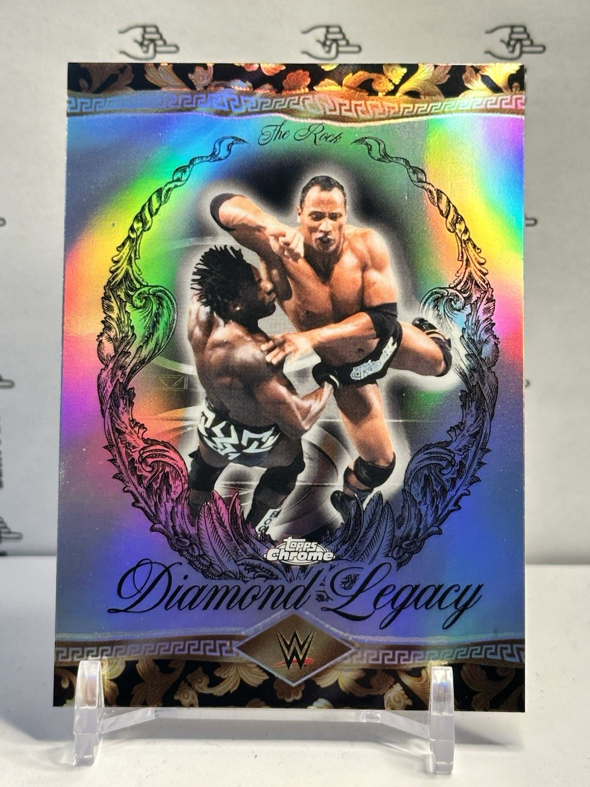 2026 Topps Chrome WWE The Rock Diamond Legacy Refractor #RDL-17 SP Mint