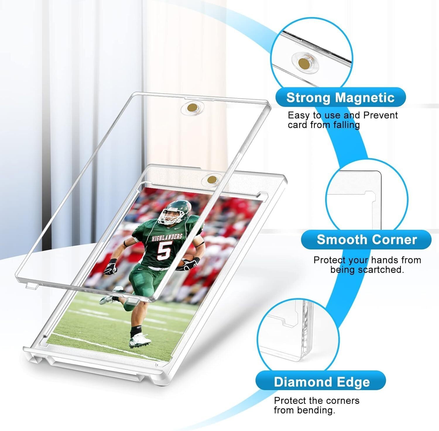 5/25/50/400 Pack Ultra Clear One Touch Magnetic Card Holder For 35pt Cards