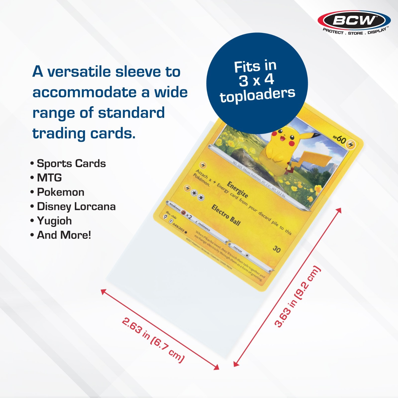 100 BCW Card Sleeves – Penny Sleeves for Pokemon, MTG, Sports Cards