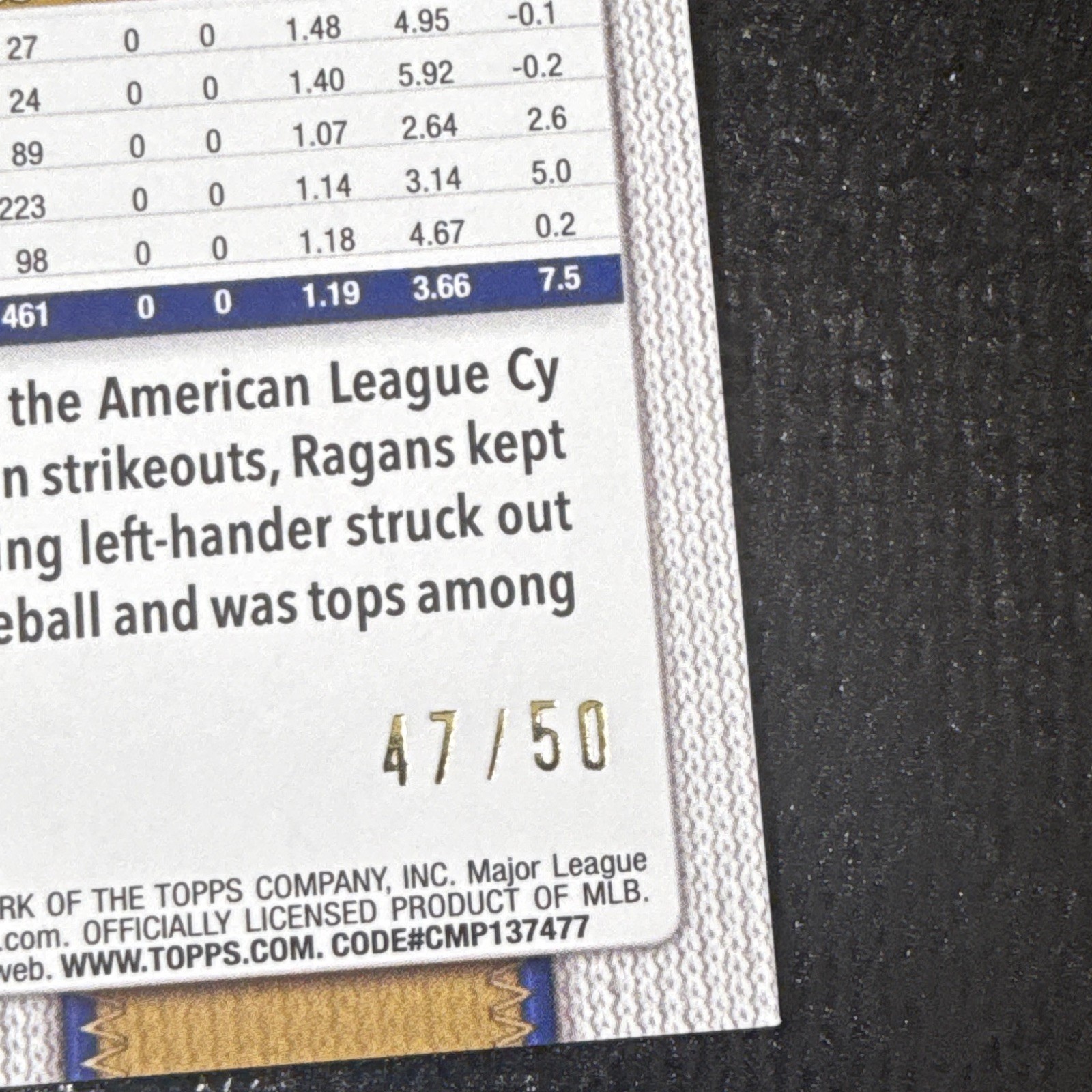 2026 Topps Series 2 Cole Ragans Gold Parallel /50 Kansas City Royals #484