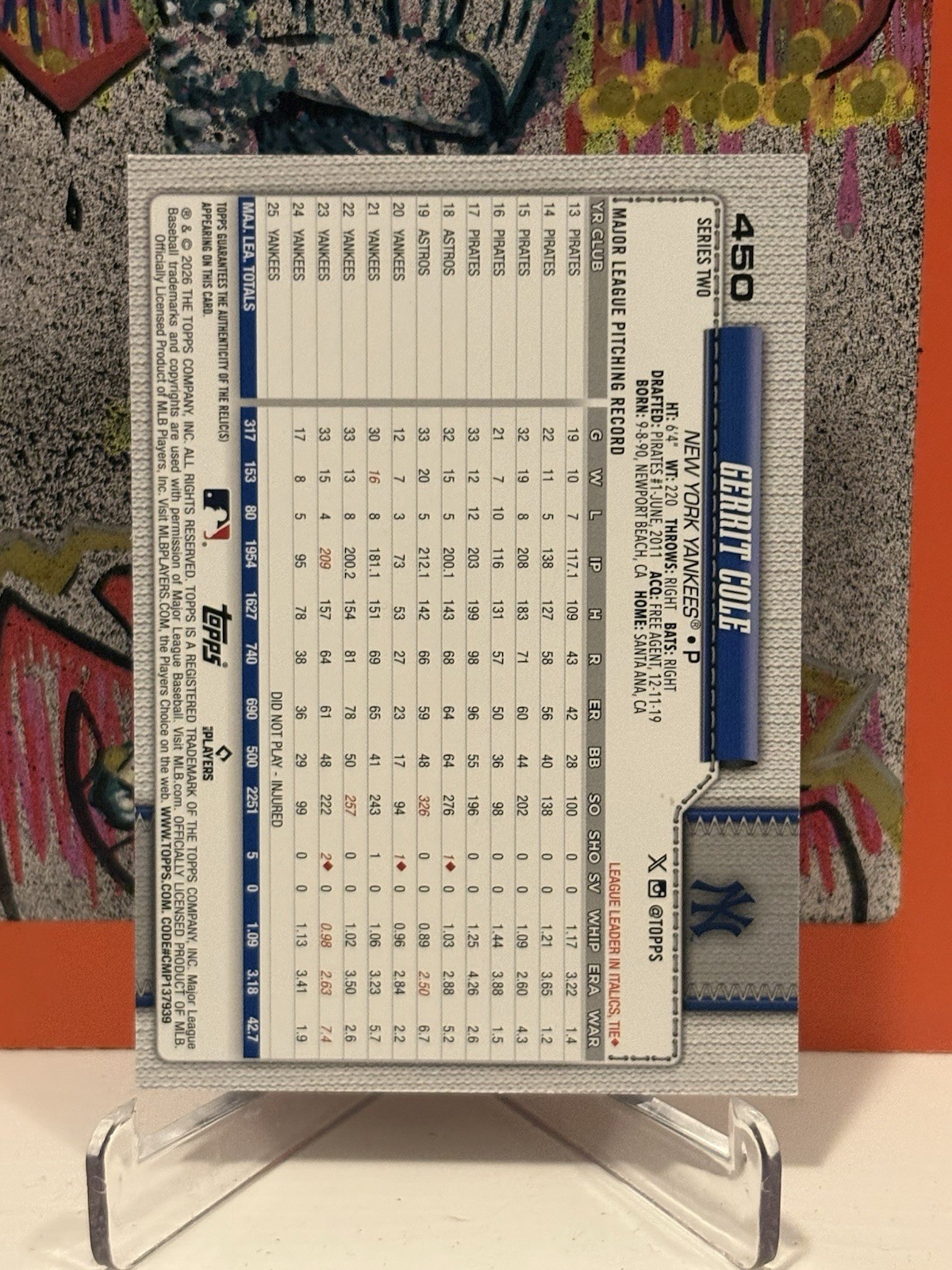 2026 Topps Series 2 – Relic 75th Anniversary Gerrit Cole – NY Yankees