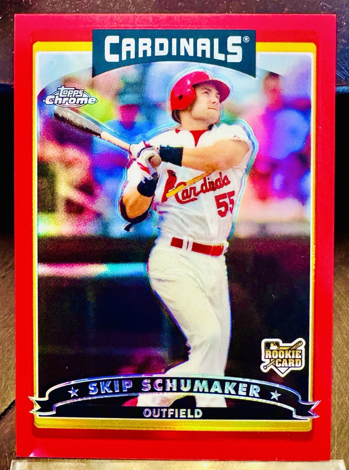 2006 Topps Chrome Red Refractor #330 – SKIP SCHUMAKER RC #/99 – STL Cardinals ⚾