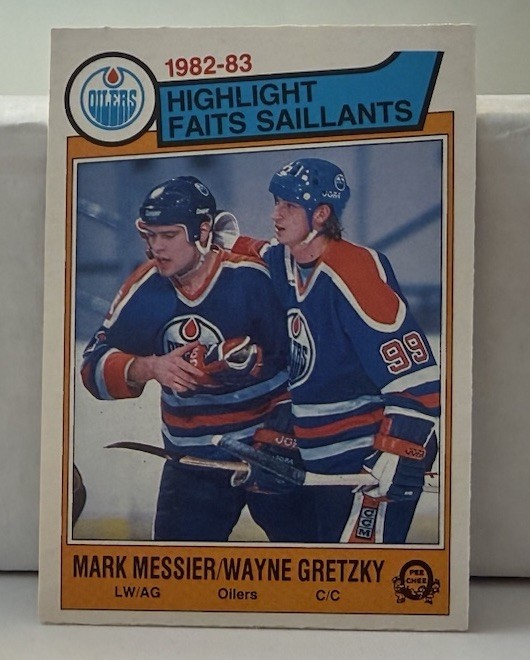 1983-84 O-Pee-Chee OPC #23 Wayne Gretzky/Mark Messier Highlights Edmonton Oilers