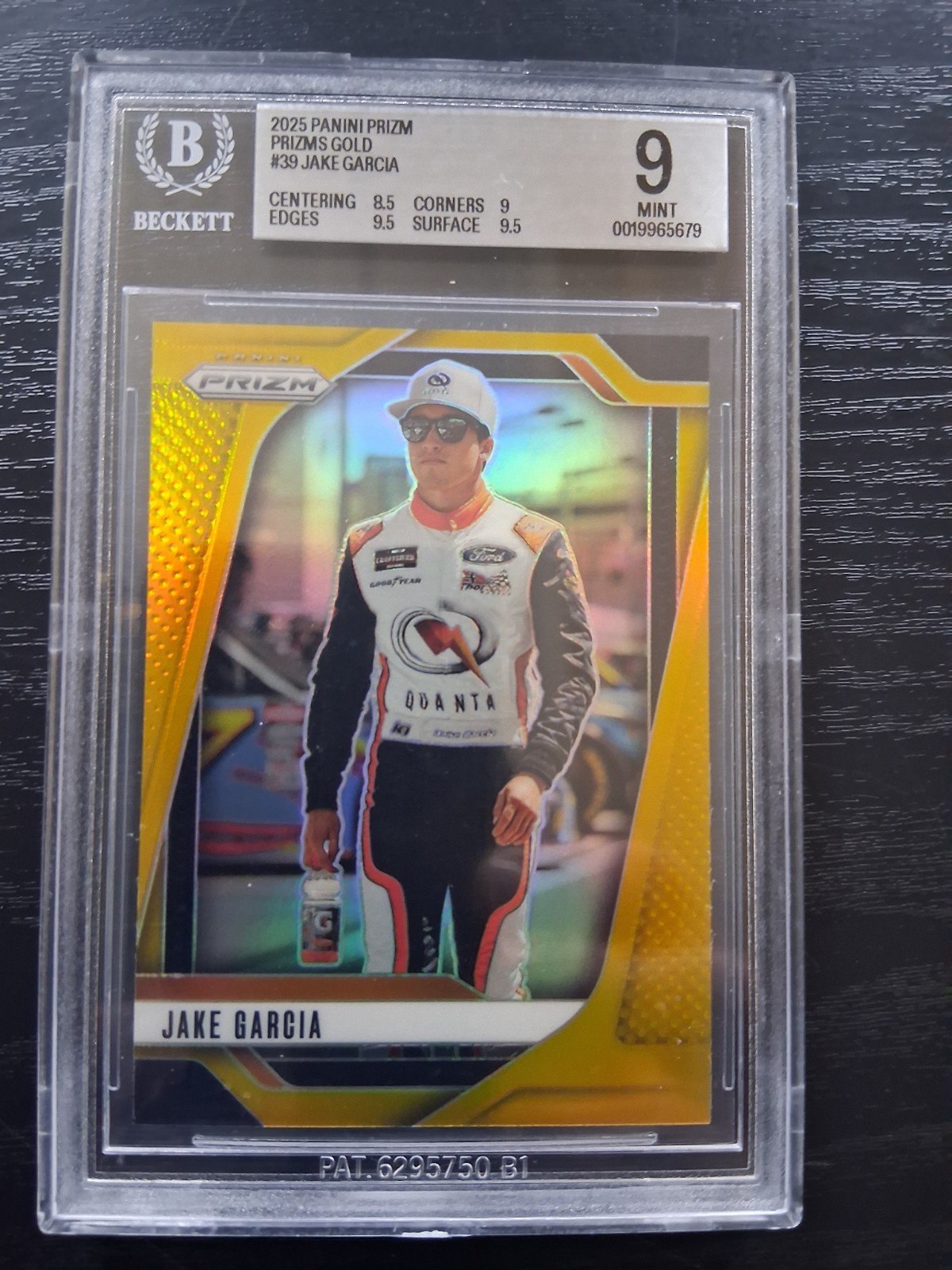 2025 Panini Prizm NASCAR JAKE GARCIA #39 TRUE GOLD PRIZM /10 BGS-9 MINT New Slab