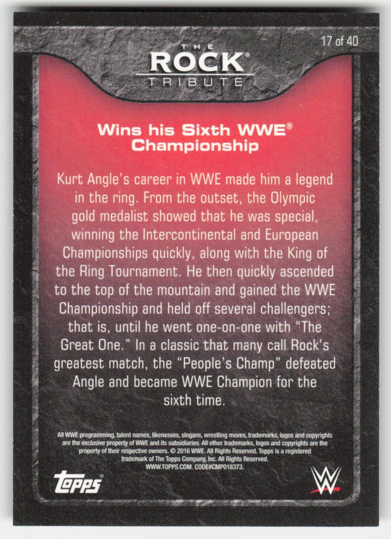 2016 Topps WWE The Rock Tribute The Rock #17