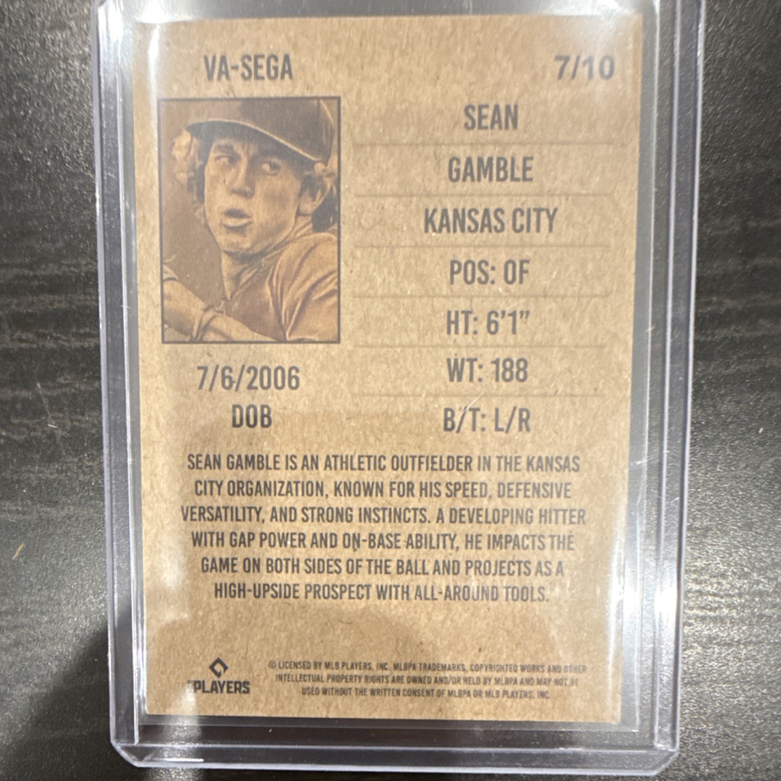 Onyx Vintage Extended 2025 Sean Gamble Autograph Serial #7/10 Royals Inscription