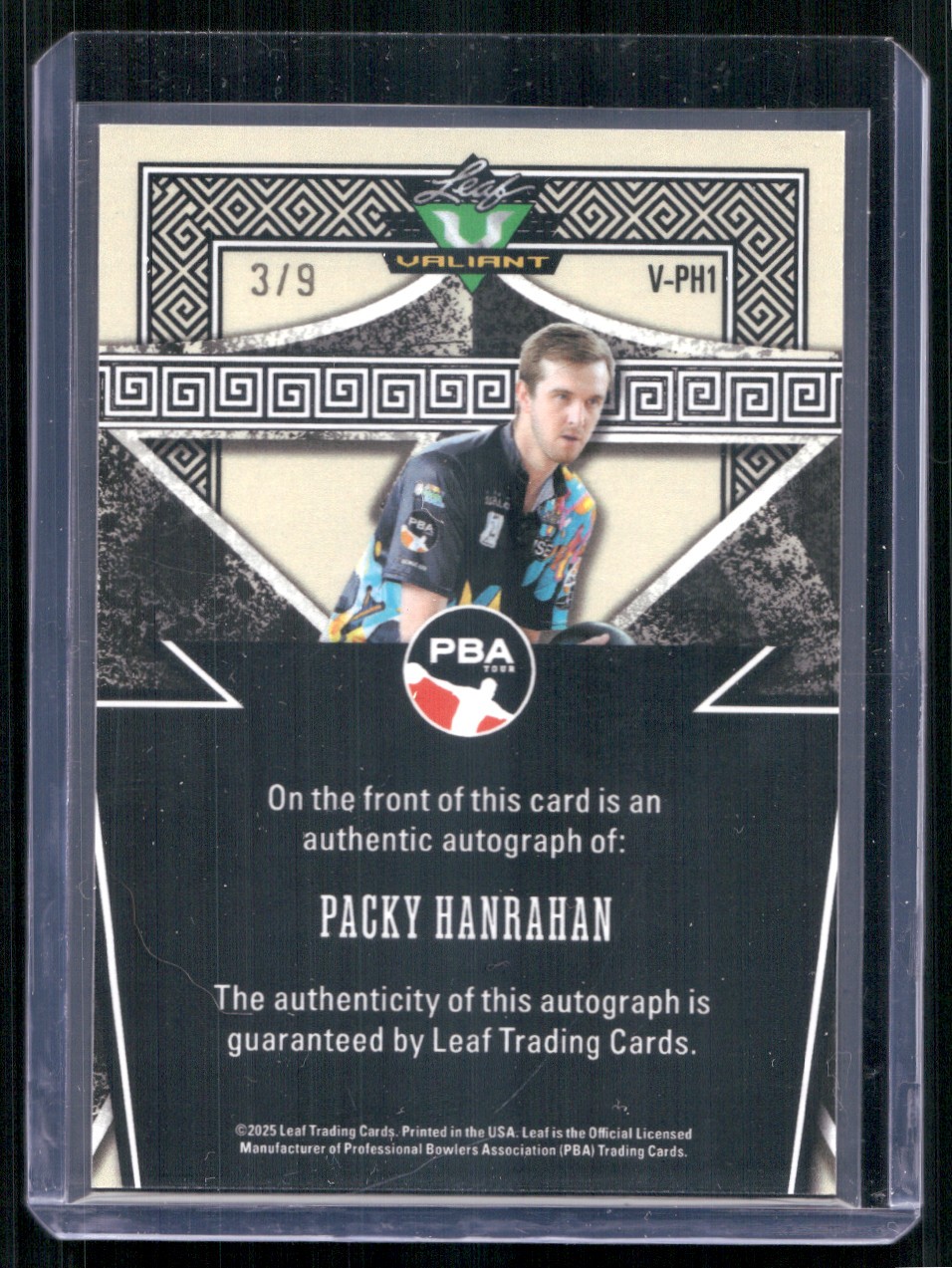 2025 Leaf Eclectic PBA #V-PH1 PACKY HANRAHAN AUTO /9