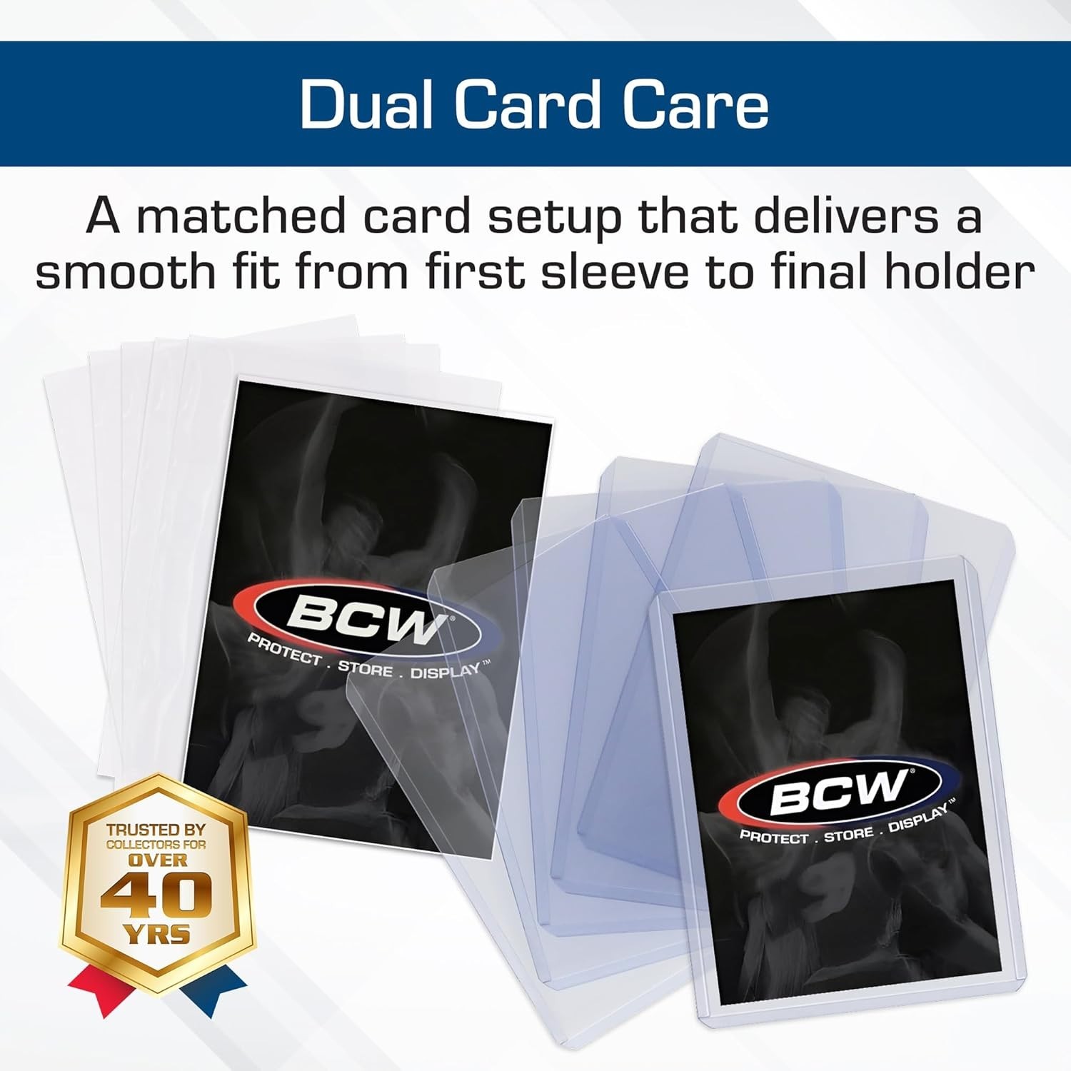 Archival Quality Trading Card Holders & Sleeves – 50 Holders & 100 Sleeves