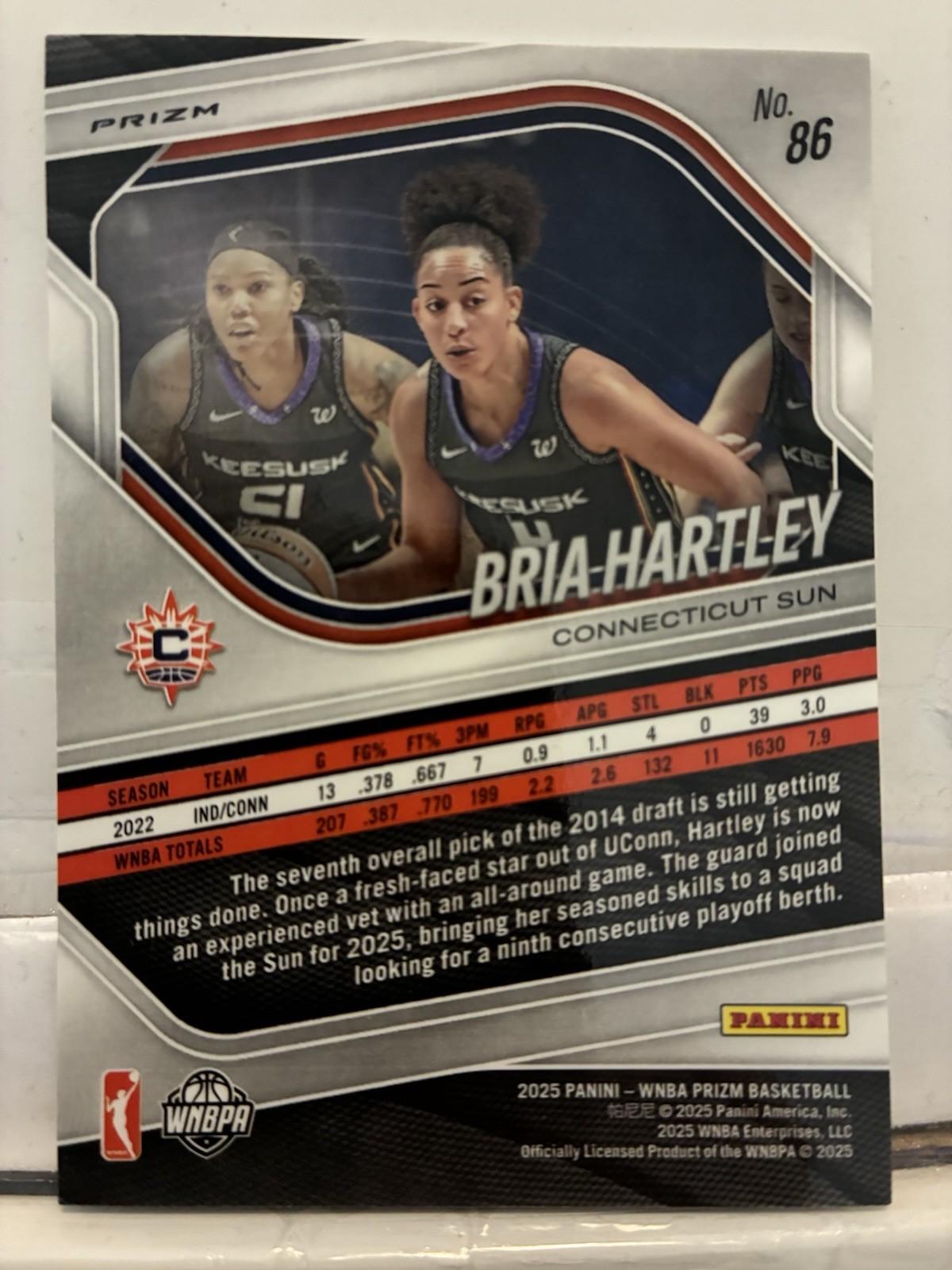 2025 Panini Prizm WNBA – Bria Hartley Checkerboard Case Hit #86